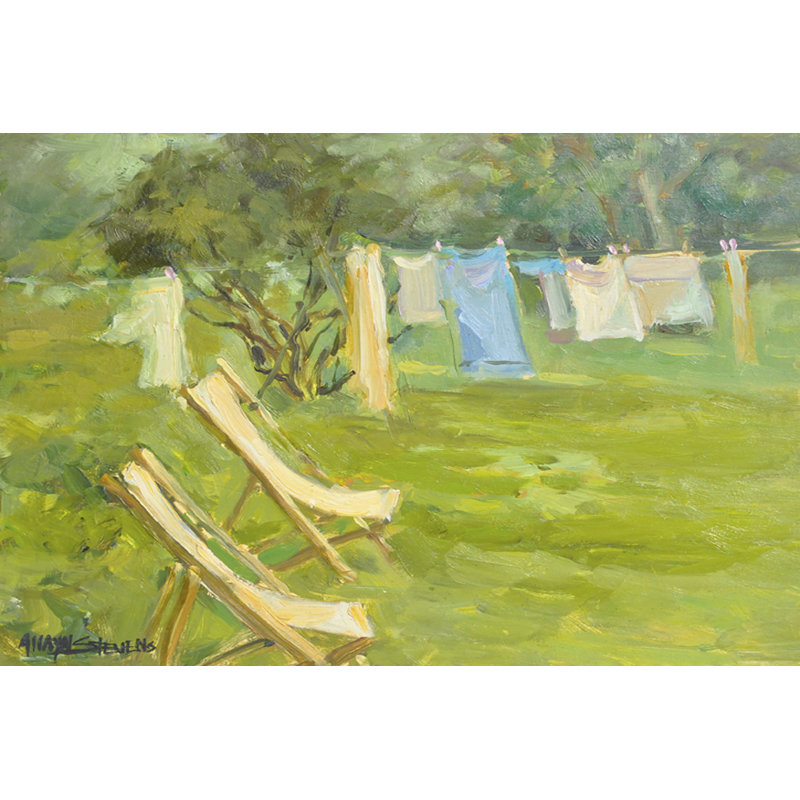 «Komarek French Hanging Laundry on Canvas» par Allayn Stevens, reproduction, H 8 po x l 12 po