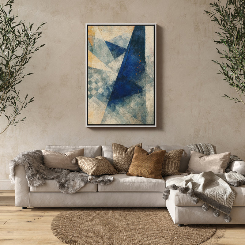 Art mural encadré abstrait rétro antique classique pour chambre à coucher, H 24 po x l 16 po, Blanc