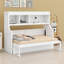 Lit escamotable avec bureau et tablettes de rangement-217237457