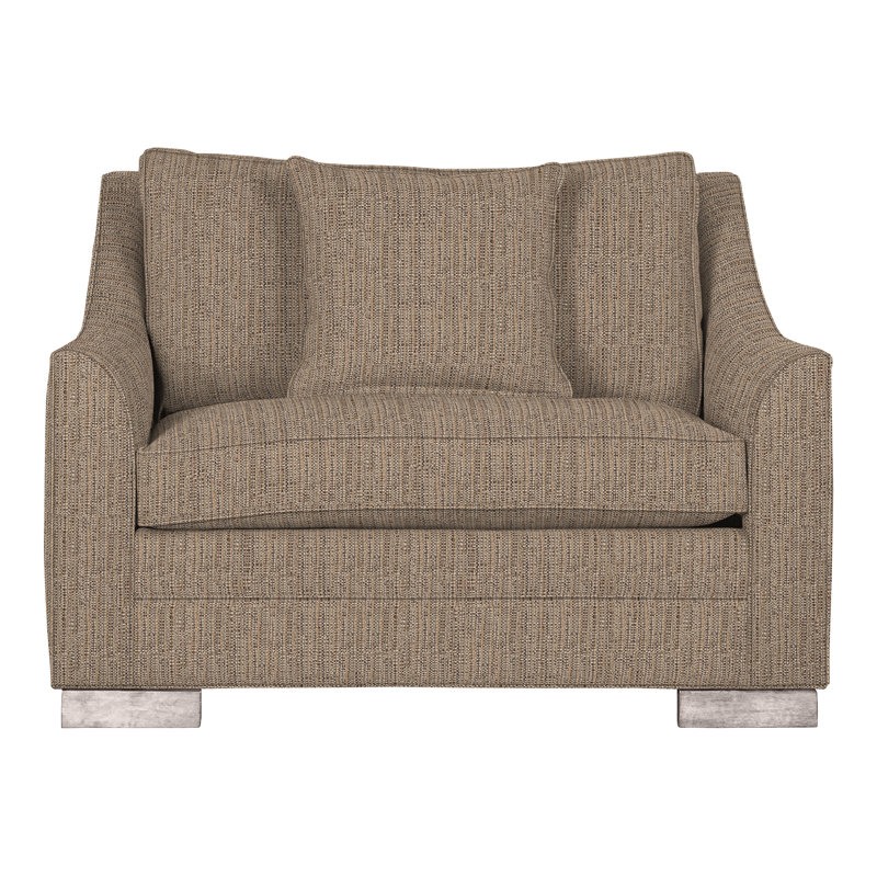Chaise et demi 50,5 po Nicholas, Rotin Perigold Poros, Gris tourterelle