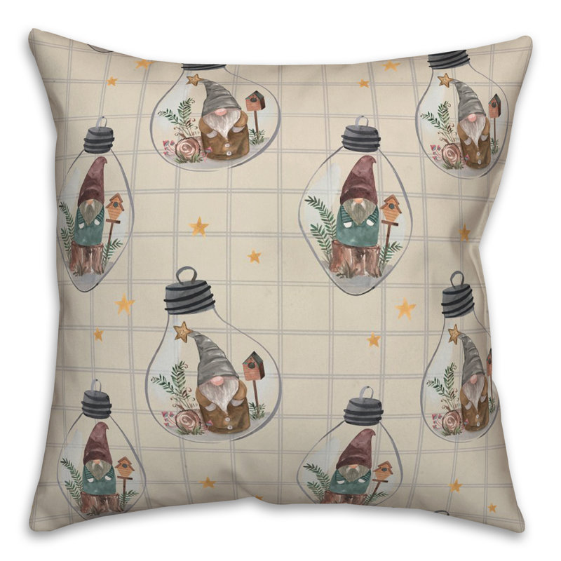 Throw Pillow, Cream/Gray