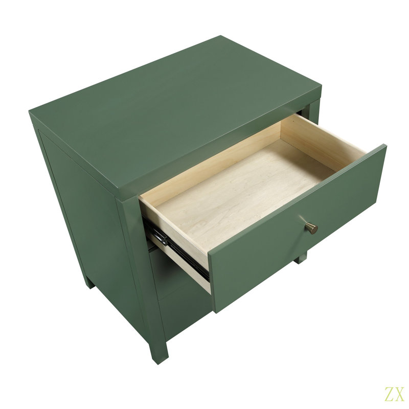 Table de chevet 3 tiroirs Nevarre, Vert