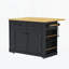 48 Inch Kitchen Island With Drop Leaf,Power Outlet,Internal Storage Rack,Rolling Kitchen Storage Cart On 5 Wheels With 5 Open Side Racks(Not Include Stools)-1154401477