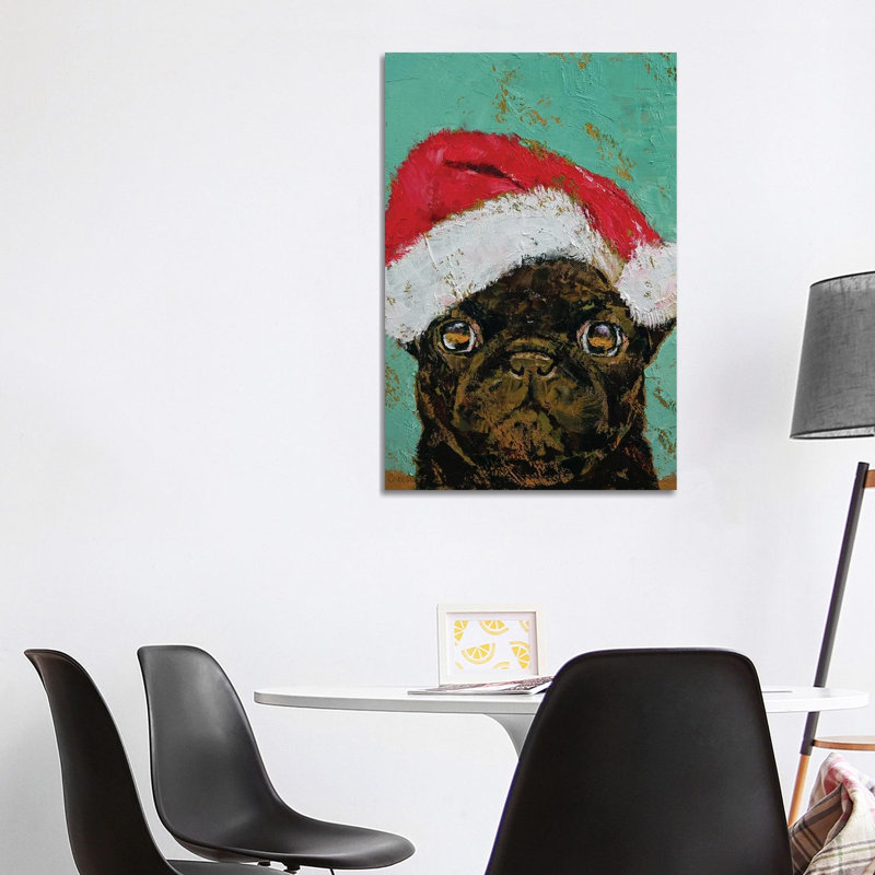 Christmas Pug by Michael Creese - Wrapped Canvas Print, 101.6 cm H x 66.04 cm W x 1.91 cm D
