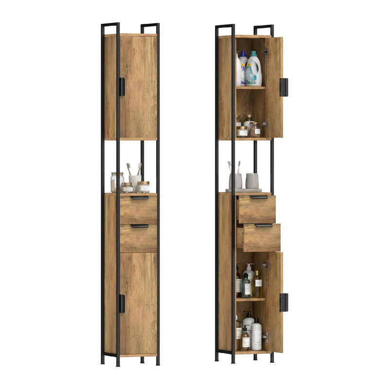 Engineered Wood, Metal Bathroom Storage