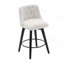 Ensemble de 2 tabourets de bar pivotants à 360°, hauteur comptoir, 63,5 cm (25 po), style ferme moderne, pieds en bois massif et repose-pieds, tabourets de bar pour îlot de cuisine ou pub.-2002951806