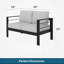 Ensemble de conversation de patio 5 pièces en aluminium 5 pièces, canapé d'extérieur 7 places avec coussins gris clair épais et structure noire et table basse-946485694-946485664