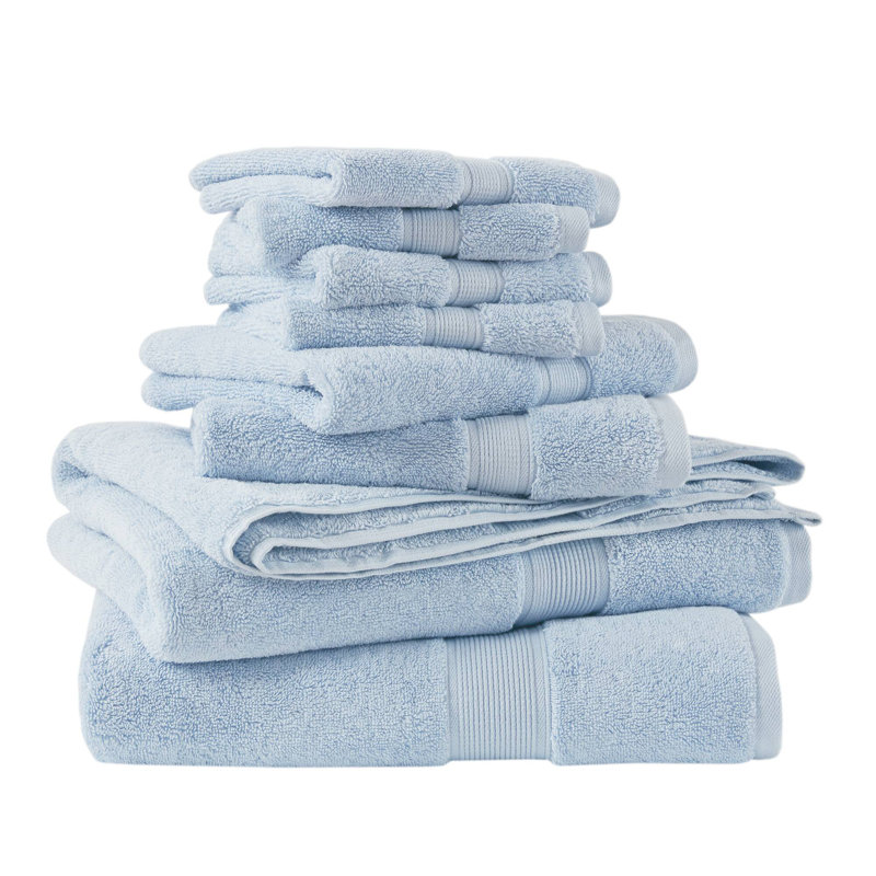 Ensemble de serviettes 100% coton absorbant 800GSM, Bleu pâle