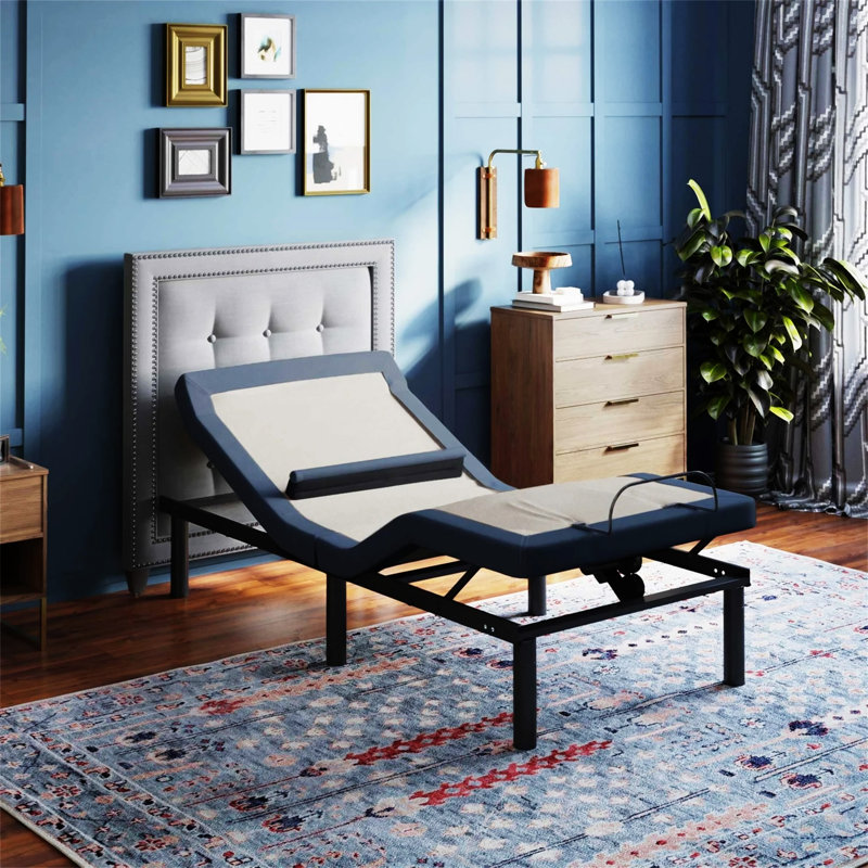 BT6500 Cal King Split Adjustable Bed, Blue/Cream