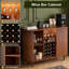 Armoire à vin 55 "avec lumières à DEL, support à vin et porte-verre Mid-Century-128973403