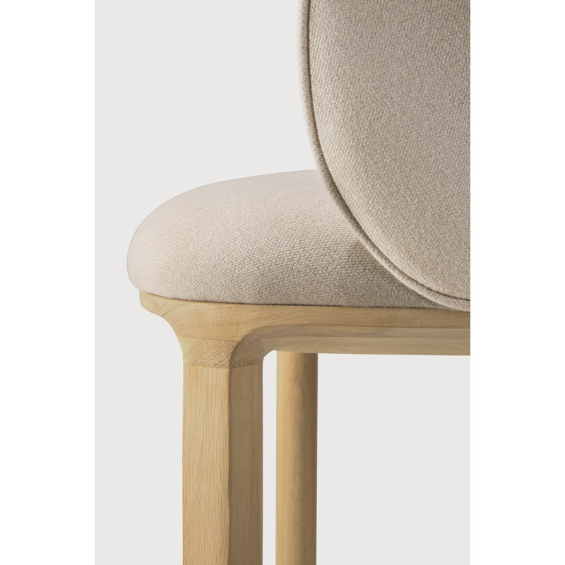 Unda dining chair - varnished oak - black - Charcoal fabric 61/58/81, Salt/Oak