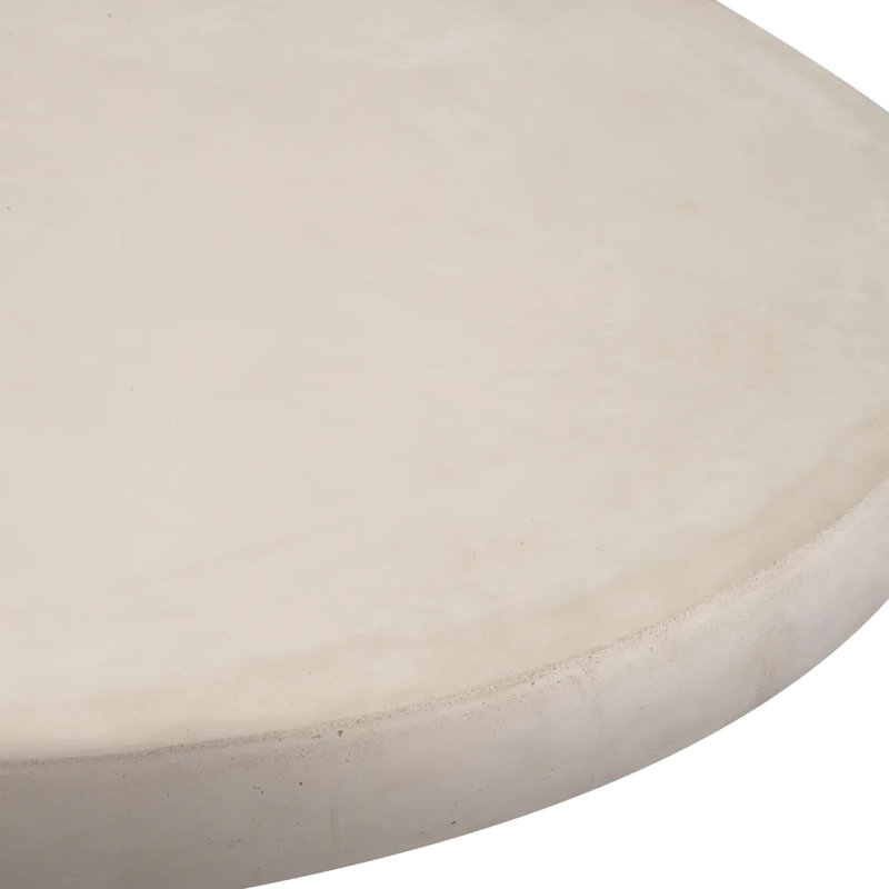 Cleon Round Concrete Outdoor Coffee Table , 39.37'' in. W 39.37'' in. D, Cream