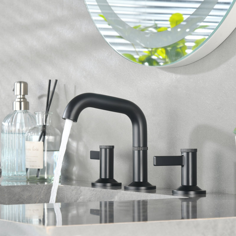 Robinet de salle de bain espacé à deux poignées Maesson Collection, Noir mat