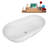 59" Streamline Freestanding Tub and Tray With Internal Drain-101686112