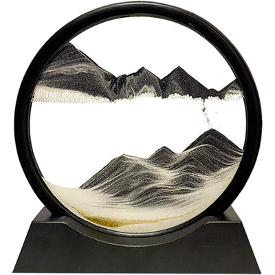 Moving Sand Art Picture, 3D Deep Sea Liquid Motion Sand(Black, 7")