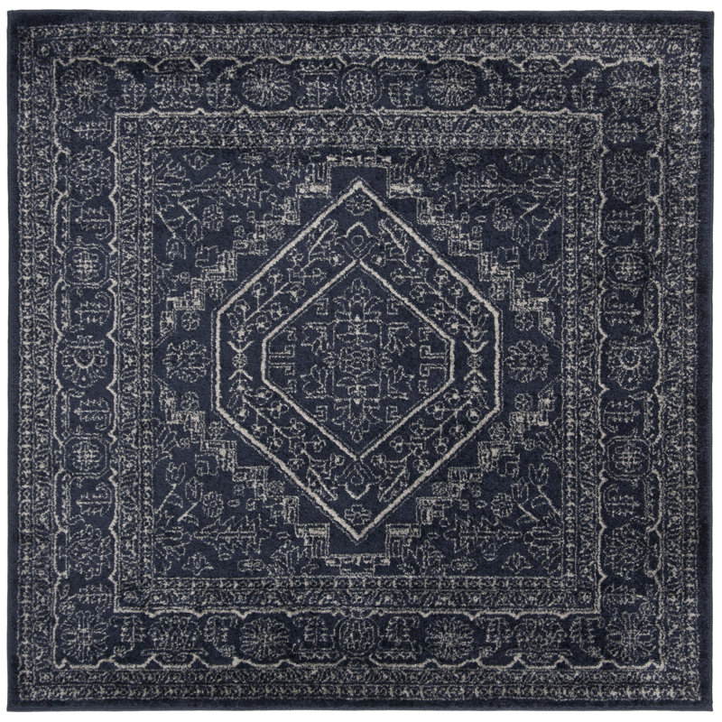 Stromsburg Oriental Area Rug, Navy/Ivory, Rectangle 183 x 274 cm