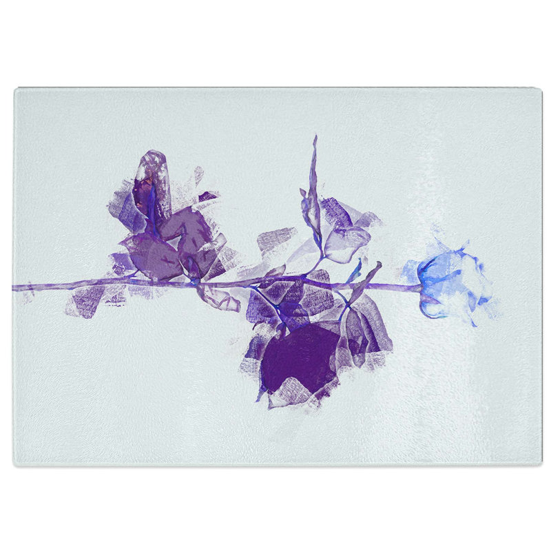 Tempered Glass Vision of a Rose in Abstract Cutting Board, 39 cm W x 28.5 cm L