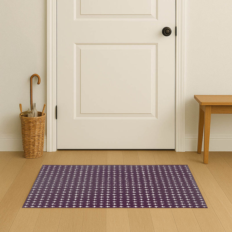 Paillasson Check, Aubergine, L 84 po x L 60 po