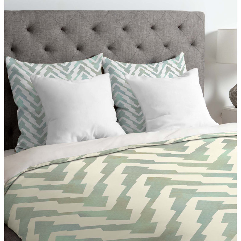 Housse de couette pastel zigzag, Housse de couette pour lit simple / TG