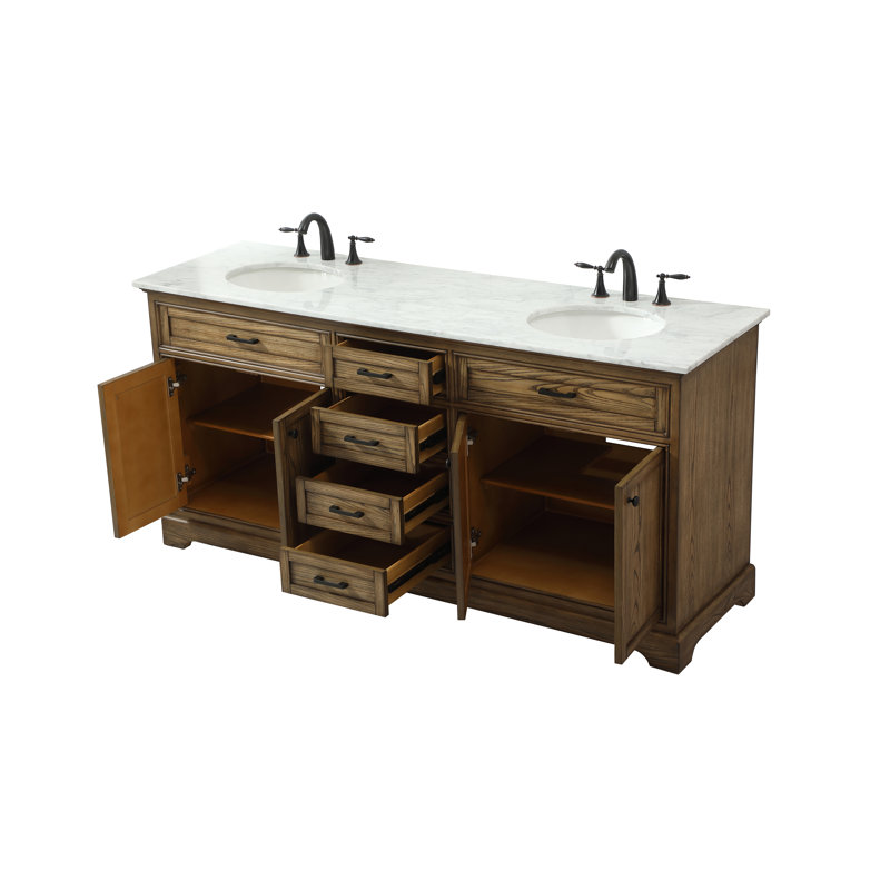Ensemble de meuble-lavabo double 72 po Hermes, Bois flottant
