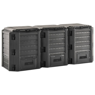 Composteur durable 100% polypropylène noir vidaXL