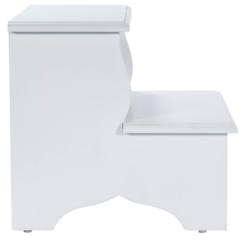 Plantation 2-Step Wood Step Stool, White