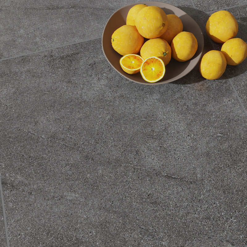 Carreaux de plancher et de mur en porcelaine italienne 24 po x 24 po x 9 mm Italian Metalia, Noir