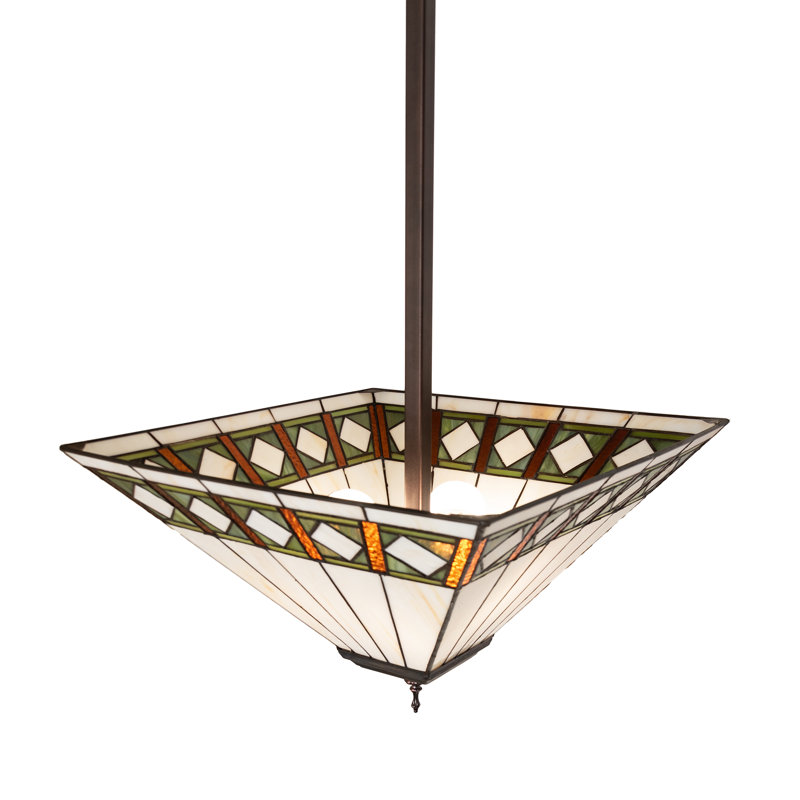 17" Square Diamond Band Mission Inverted Pendant