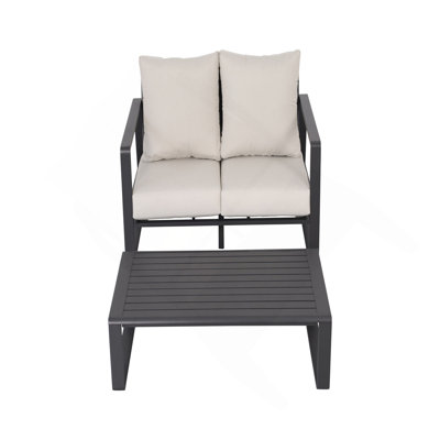 Canapé double + table basse rectangulaire
