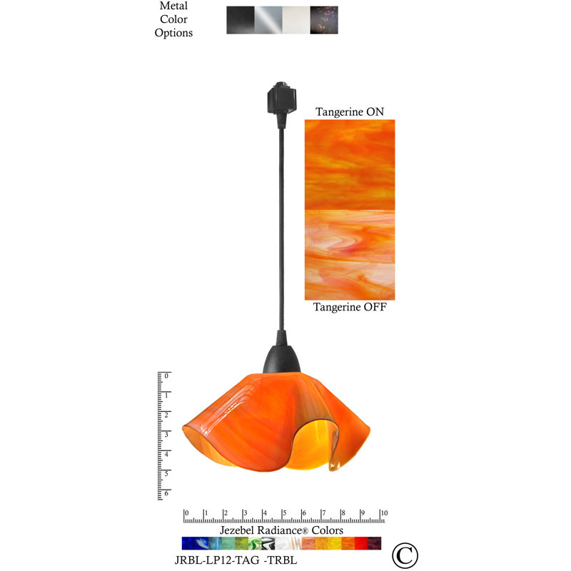 Luminaire suspendu Dale, Petit, Noir, Tangerine orange