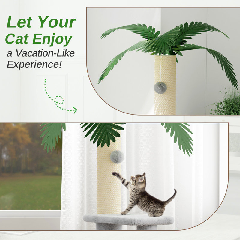 90 cm H Cat Tree / Condo, Light Grey