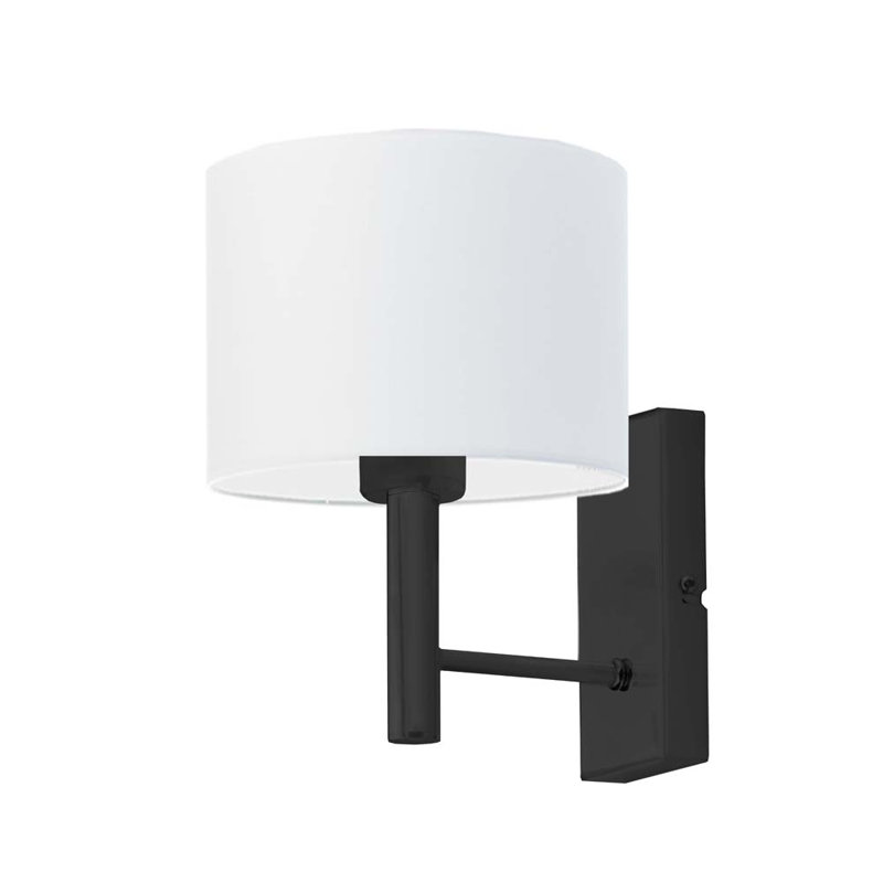 Awez Armed Sconce, Black, White