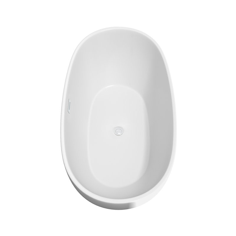 Juno 63'' x 32'' Soaking Acrylic Bathtub, Shiny White