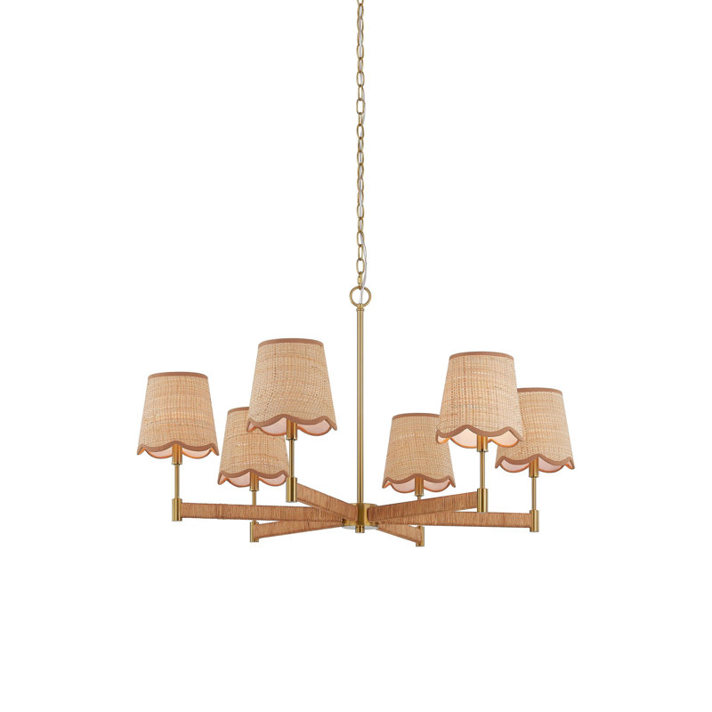Lustre à 6 lumières Ifeyinwa, naturel