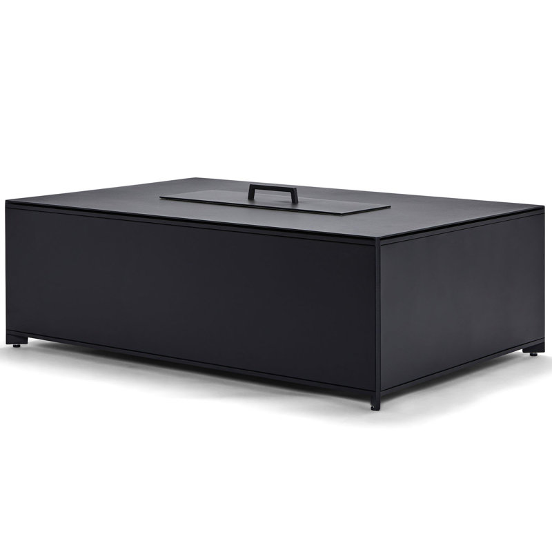 Table basse rectangulaire, Noir texturé