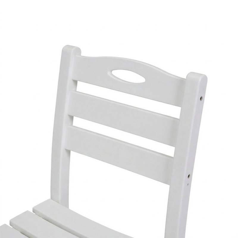 Ensemble de 2 chaises de patio en PEHD blanc et chaises d'appoint sans accoudoirs