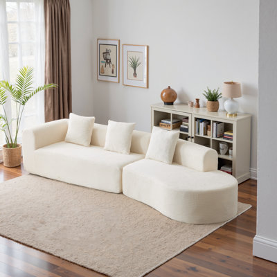Benen 127'' Corduroy Upholstered Modern Modular Sofas Couch
