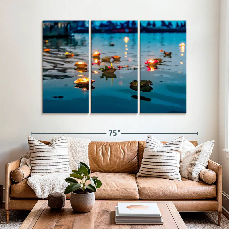 Sebbie Ganges River Offerings, 42" H x 65" W