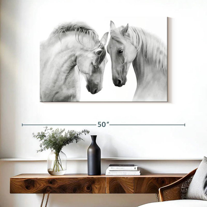 Brampt Horses Courting, H 26 po x l 39 po