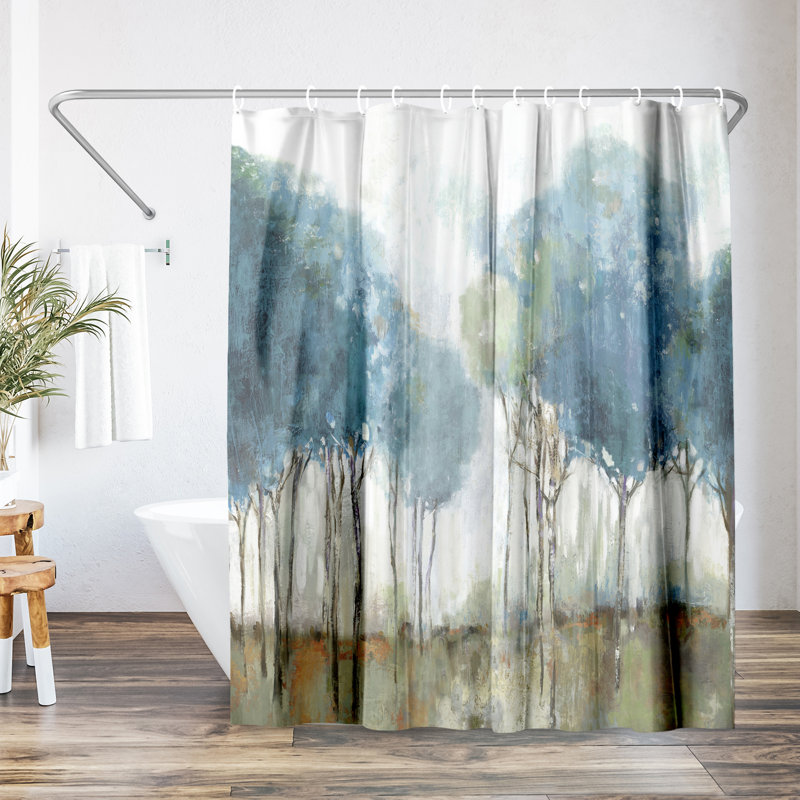 Rideau de douche rétro Misty Meadow par PI Creative Art