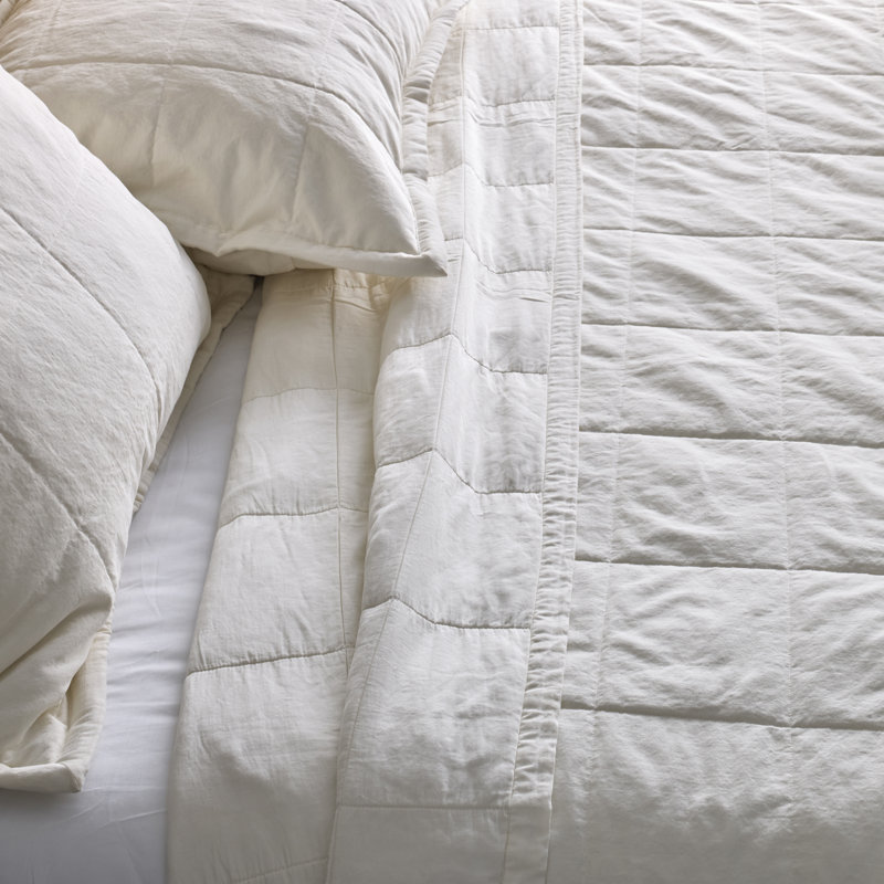 Ready-to-Bed Coverlet Set, Bone, Queen Bedspread + 2 Standard Shams