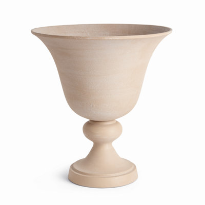 Strata Metal Sandstone-Finish Pedestal Urn Large