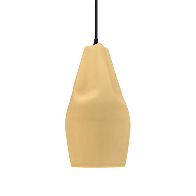 Radiance - luminaire suspendu 1 lumière Tall Crease - jaune pâle - bronze foncé - DEL dédiée - cordon noir