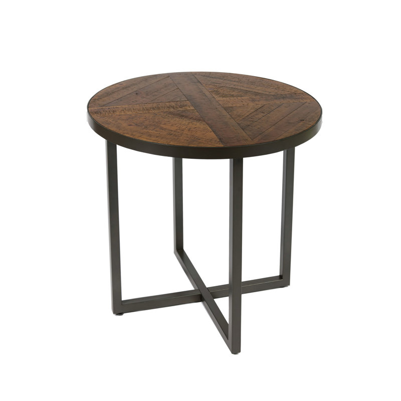 Brown Round End Table