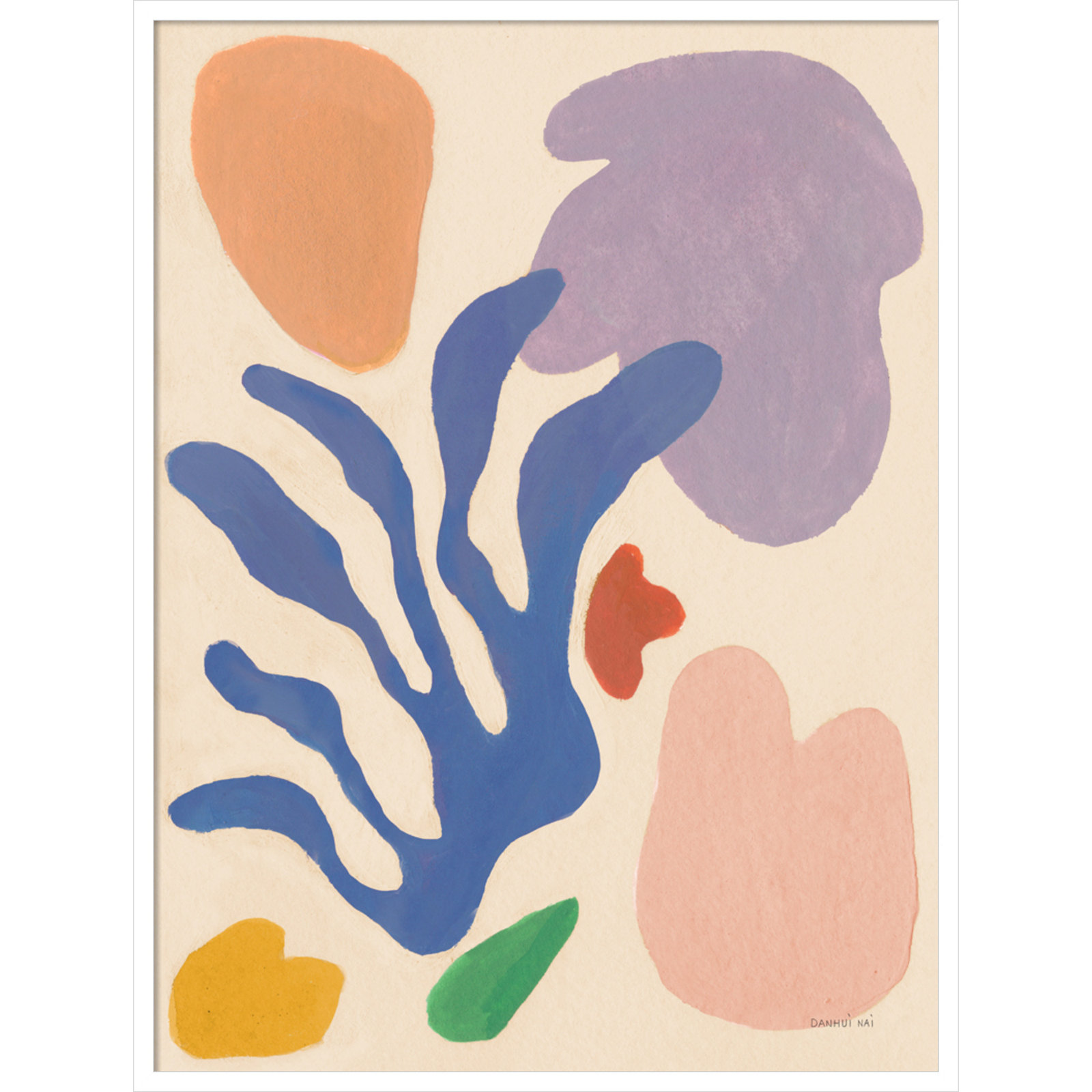 Honoring Matisse Warm by Danhui Nai, White, 41" H x 31" W x 1" D