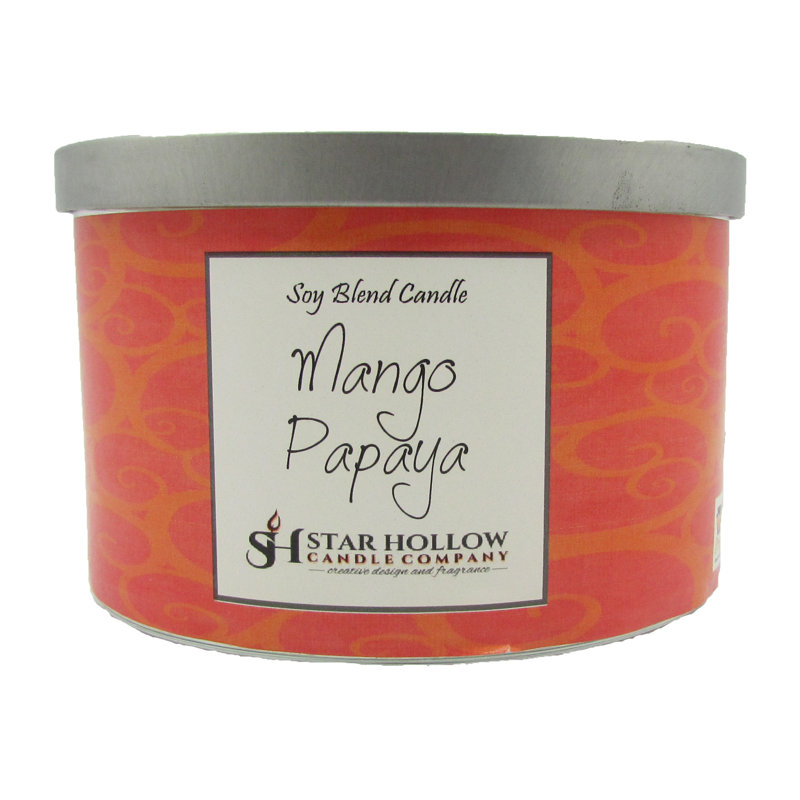 Mango Papaya Scented Jar Candle, 2.75" H x 4.25" W x 4.25" D