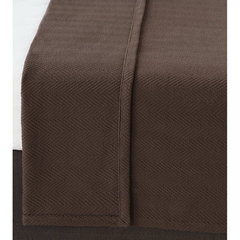 Chalet Traditional Cotton Coverlet, Brown, Super King Coverlet