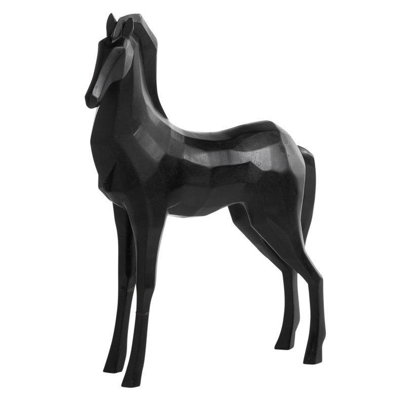  Sculpture cheval noir à facettes 13 po Zigler, Noir