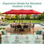Grand parasol de patio extérieur 180 po x 108 po avec base-1257964025