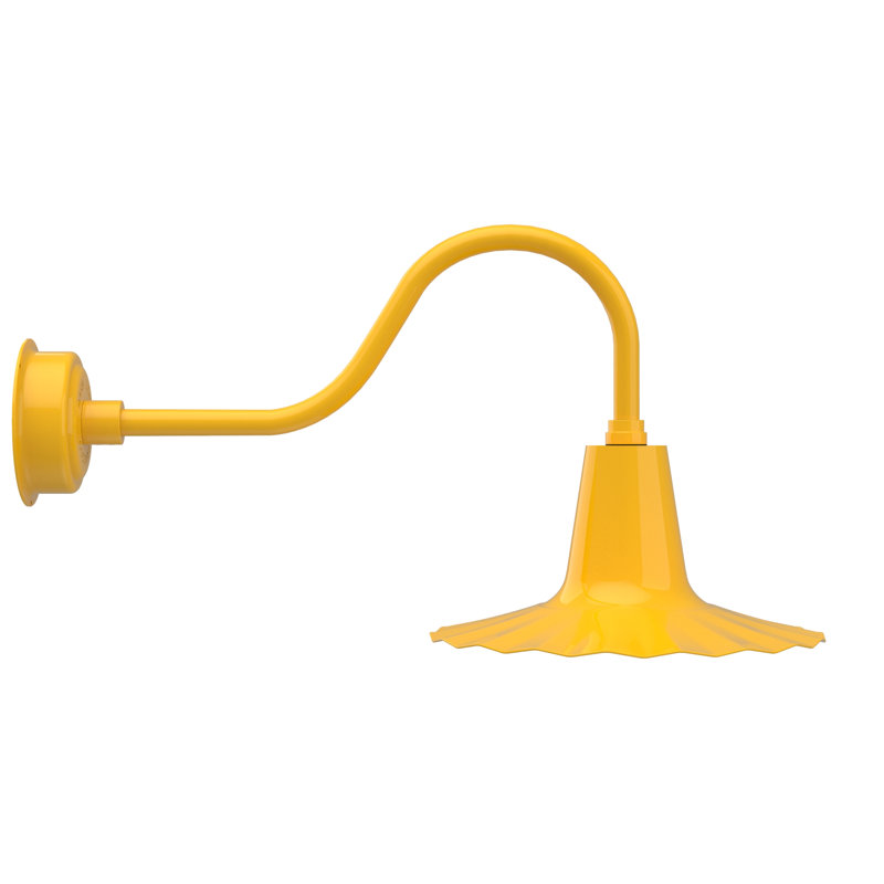 Luminaire de grange d’extérieur à del Iris, H 7,5 po x l 16 po x P 16 po, Jaune